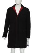 SACAI - A GREY WOOL BLEND COAT WITH RED LINING