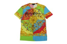 VERSACE - A MULTICOLOURED BAROQUE PRINT T-SHIRT