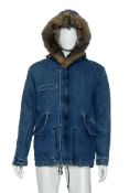 MR & MRS ITALY - A DENIM MINIPARKA JACKET WITH FUR COLLAR, F/W 2015/16