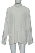 SHANGHAI TANG - A CREAM SILK MAO JACKET