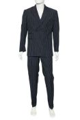 OXFORD TAILOR - A NAVY PINSTRIPE DOUBLE-BREASTED SUIT (2 PCE)
