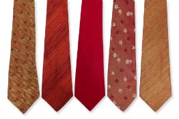 SALVATORE FERRAGAMO & TRUSSARDIA - A GROUP OF FIVE MEN'S TIES
