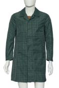 VALENTINO - A GREEN HOUNDSTOOTH PRINT RAIN COAT