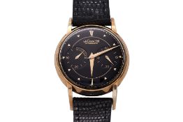 JAEGER LECOULTRE - A GOLD-TONE 'FUTUREMATIC' BUMPER AUTOMATIC WRISTWATCH [WITH BOX]