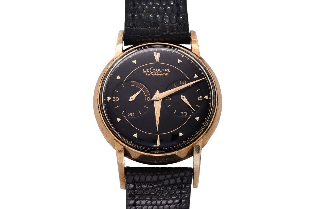 JAEGER LECOULTRE - A GOLD-TONE 'FUTUREMATIC' BUMPER AUTOMATIC WRISTWATCH [WITH BOX] - Image 1 of 3