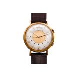 JAEGER-LECOULTRE – A GOLD-PLATED MANUAL-WIND MEMOVOX ALARM WRISTWATCH