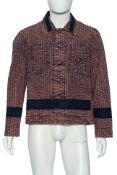 CRAIG GREEN - A QUILTED ORANGE AND NAVY JACKET