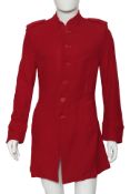 YOHJI YAMAMOTO POUR HOMME - A RED WOOL MILITARY STYLE COAT