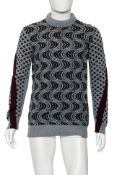 DAMIR DOMA - A GREY AND BLACK PATTERNED JUMPER