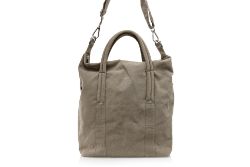 MAISON MARTIN MARGIELA - A KHAKI CANVAS TOTE BAG