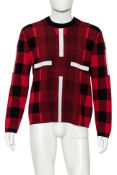 CRAIG GREEN - A RED AND BLACK CHECKED WOOL JUMPER