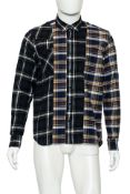 SACAI - A PATCHWORK PLAID COTTON SHIRT