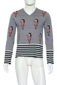 COMME DES GARÇONS SHIRT - A WOOL JUMPER WITH 'IYAMI' ALL OVER PRINT