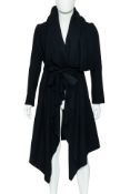 JULIUS - A BLACK WOOL AND CASHMERE COAT, 'CANON_2[PROTECTION_ISM:]' F/W COLLECTION 2009