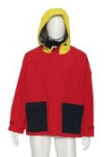 J.W. ANDERSON - A RED, YELLOW AND BLACK HOODED JACKET