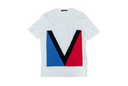 LOUIS VUITTON - A WHITE COTTON GRAPHIC T-SHIRT