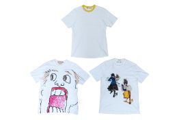 MARNI - THREE WHITE PRINT T-SHIRTS