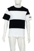 CALVIN KLEIN 205W39NYC - A BLACK AND WHITE COTTON T-SHIRT