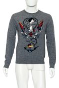VALENTINO - A VIRGIN WOOL AND CASHMERE 'AMERICAN TRADITIONAL TATTOO' JUMPER
