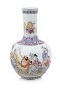 A FAMILLE ROSE 'IMMORTALS' VASE