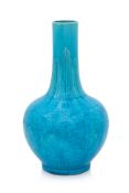 A TURQUOISE GLAZED BOTTLE VASE