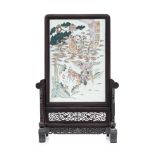 A FAMILLE ROSE PORCELAIN TABLE SCREEN