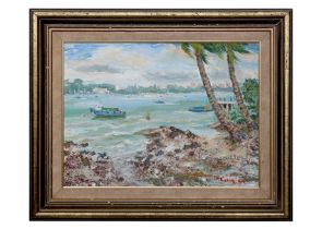 HO KAH LEONG (SINGAPOREAN, B.1937) - 'PALAU UBIN SEASIDE'