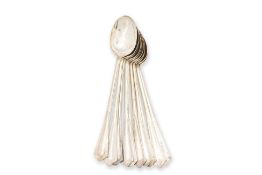A SET OF TEN CHINESE SILVER SPOONS