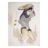 PHAM LUC (VIETNAMESE, B.1943) - A LADY CARRYING FRUIT