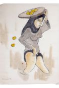 PHAM LUC (VIETNAMESE, B.1943) - A LADY CARRYING FRUIT