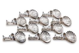 A SET OF TEN TAIWANESE SHELL-FORM CUTLERY RESTS