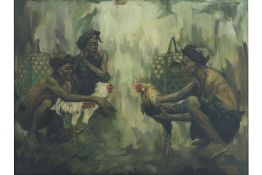 UNATTRIBUTED, INDONESIAN SCHOOL (XX) - COCKFIGHTING