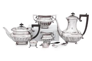 AN ENGLISH STERLING SILVER FIVE PIECE TEA AND COFFEE SERVICE
