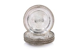 A SET OF TEN CHINESE SILVER DISHES