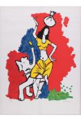 M. F. HUSAIN (INDIAN, 1915-2011) - GANESH WITH DANCER