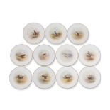 A SET OF ELEVEN ROYAL WORCESTER 'GAME BIRDS' PORCELAIN SIDE PLATES (11)