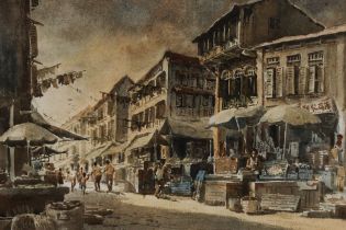 TIONG TIAN TANG (SINGAPOREAN, B.1961) - UNTITLED, SINGAPORE STREET SCENE