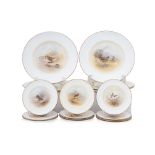 A GROUP ROYAL WORCESTER 'GAME BIRDS' PORCELAIN PLATES (16)