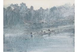 JAMAL AHMED (BANGLADESHI, B. 1955) - SAMPAN WATER SCENE