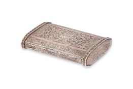 A CONTINENTAL EUROPEAN SILVER SNUFF BOX
