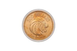 SINGAPORE, 10TH ANNIVERSARY $500 GOLD COIN 1965-1975