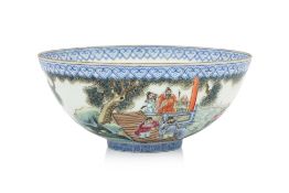 A FAMILLE ROSE DECORATED EGGSHELL PORCELAIN BOWL