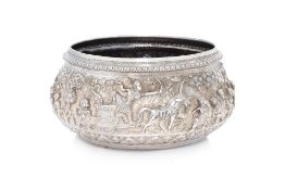 A BURMESE SILVER BOWL