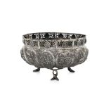 AN ANGLO-INDIAN SILVER FOOTED BOWL