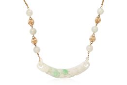 A JADEITE AND GOLD BEAD NECKLACE