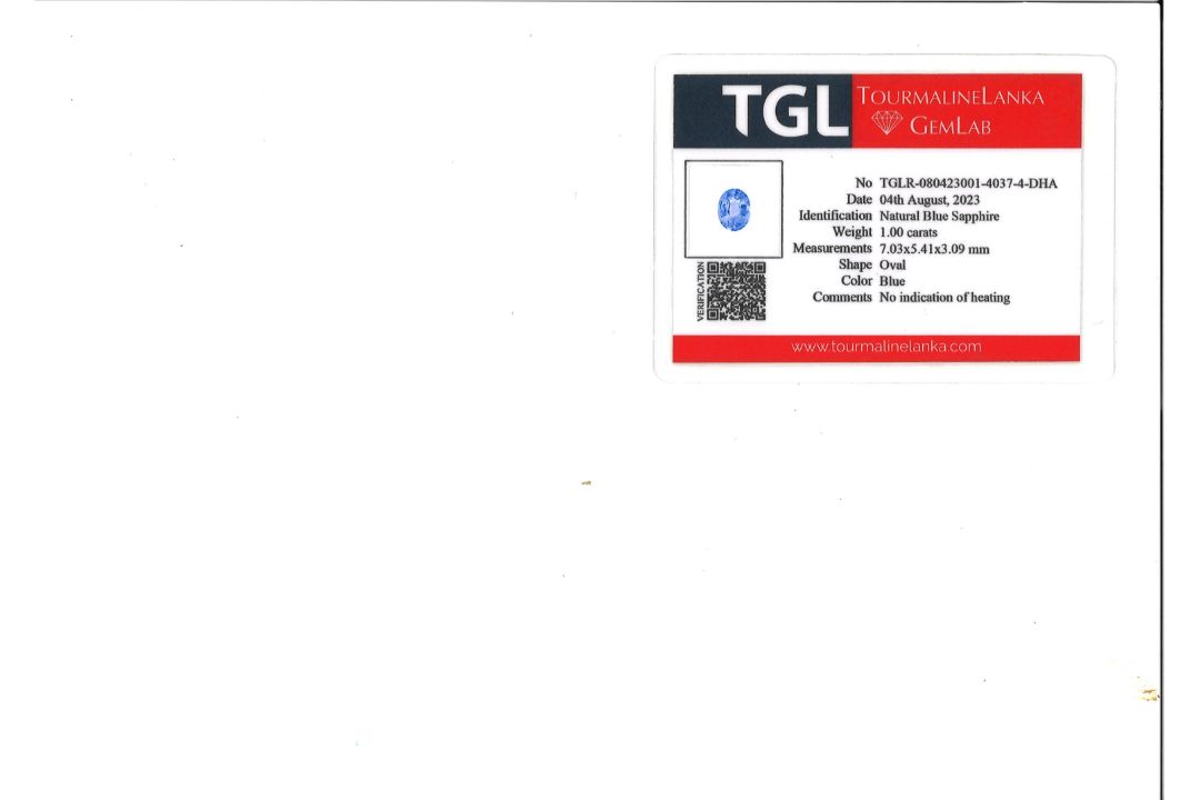 AN UNMOUNTED 'UNHEATED' BLUE SAPPHIRE - Image 2 of 2
