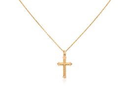 A CROSS PENDANT BY POH HENG WITH A CHAIN