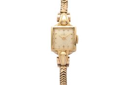 OMEGA - A SWISS GOLD LADIES WATCH WITH REPLACED 9K BRACELET