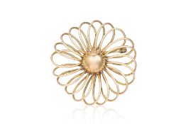 AN OPENWORK 'SPIRAL' BROOCH