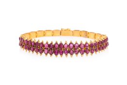 A TWO ROW RUBY BRACELET